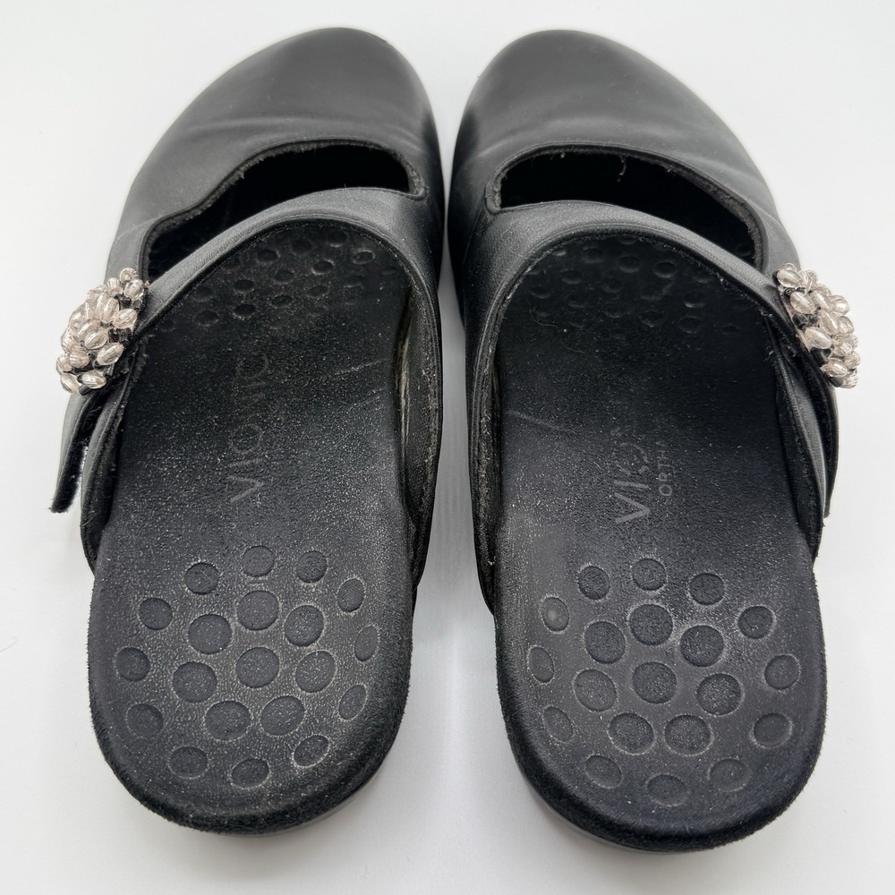Vionic Orthaheel Black Rest Joan Size 6 Slip On Comfort Shoes Mary Jane Leather - Picture 8 of 10